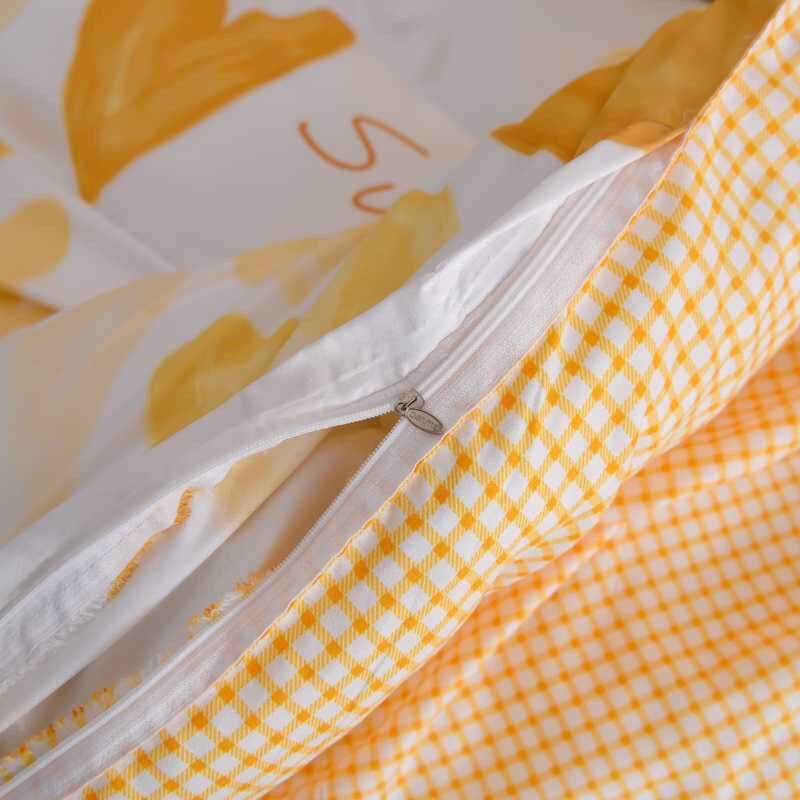 Bộ chăn ga Cotton Poly tim vàng - mẫu mới phong cách Hàn Quốc