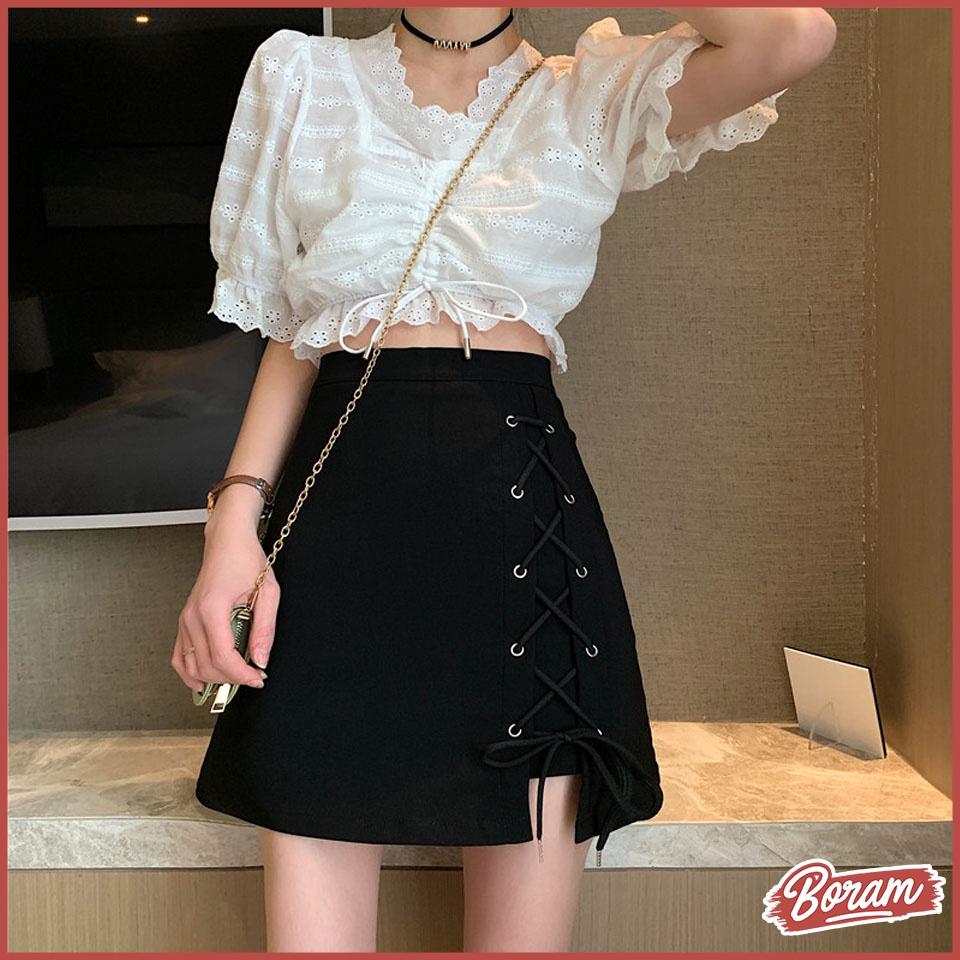 Chân Váy Ngắn Thắt Dây Cách Điệu