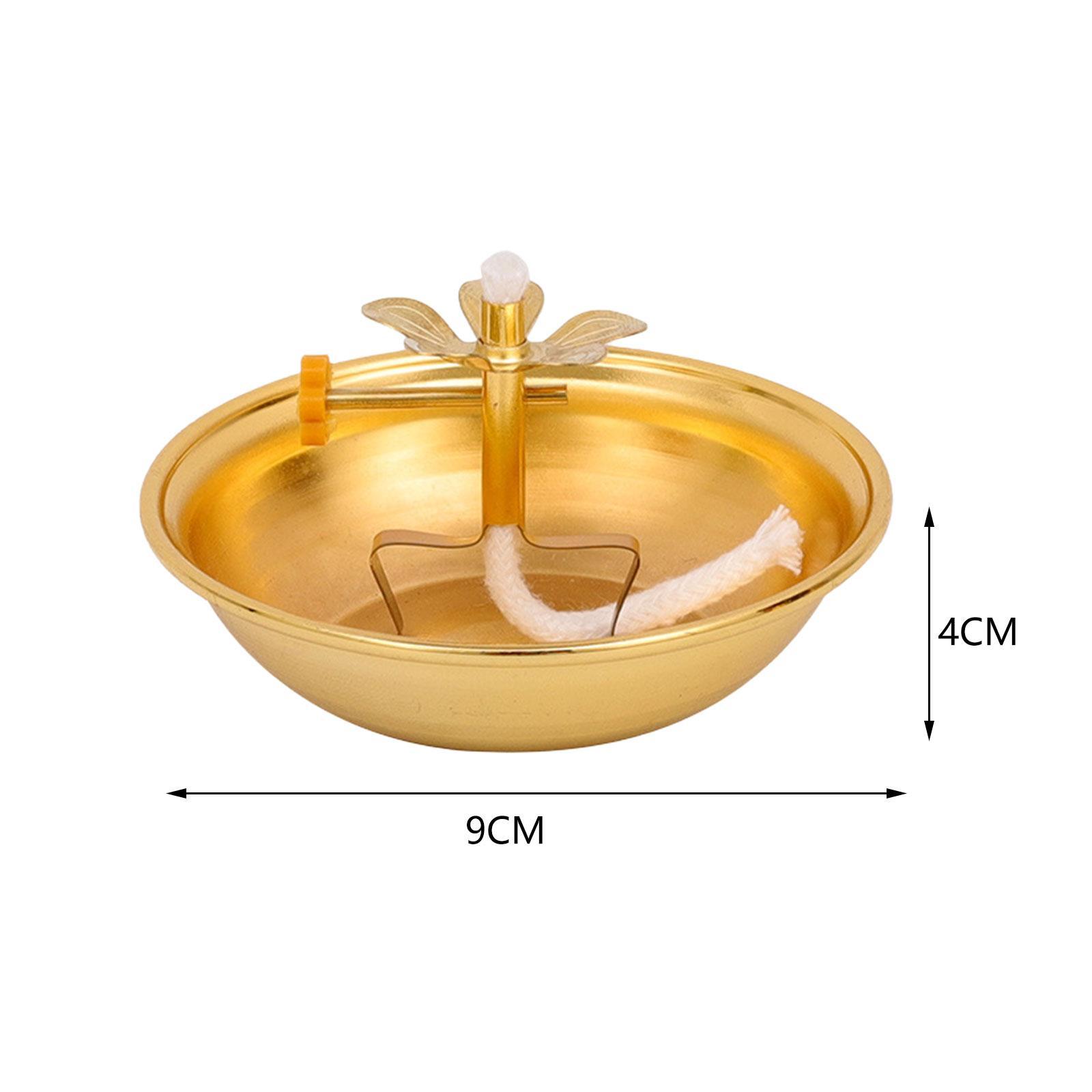 Ghee Lamp Holder Alloy Meditation Tea Light Holder for Desktop Bedroom Decor