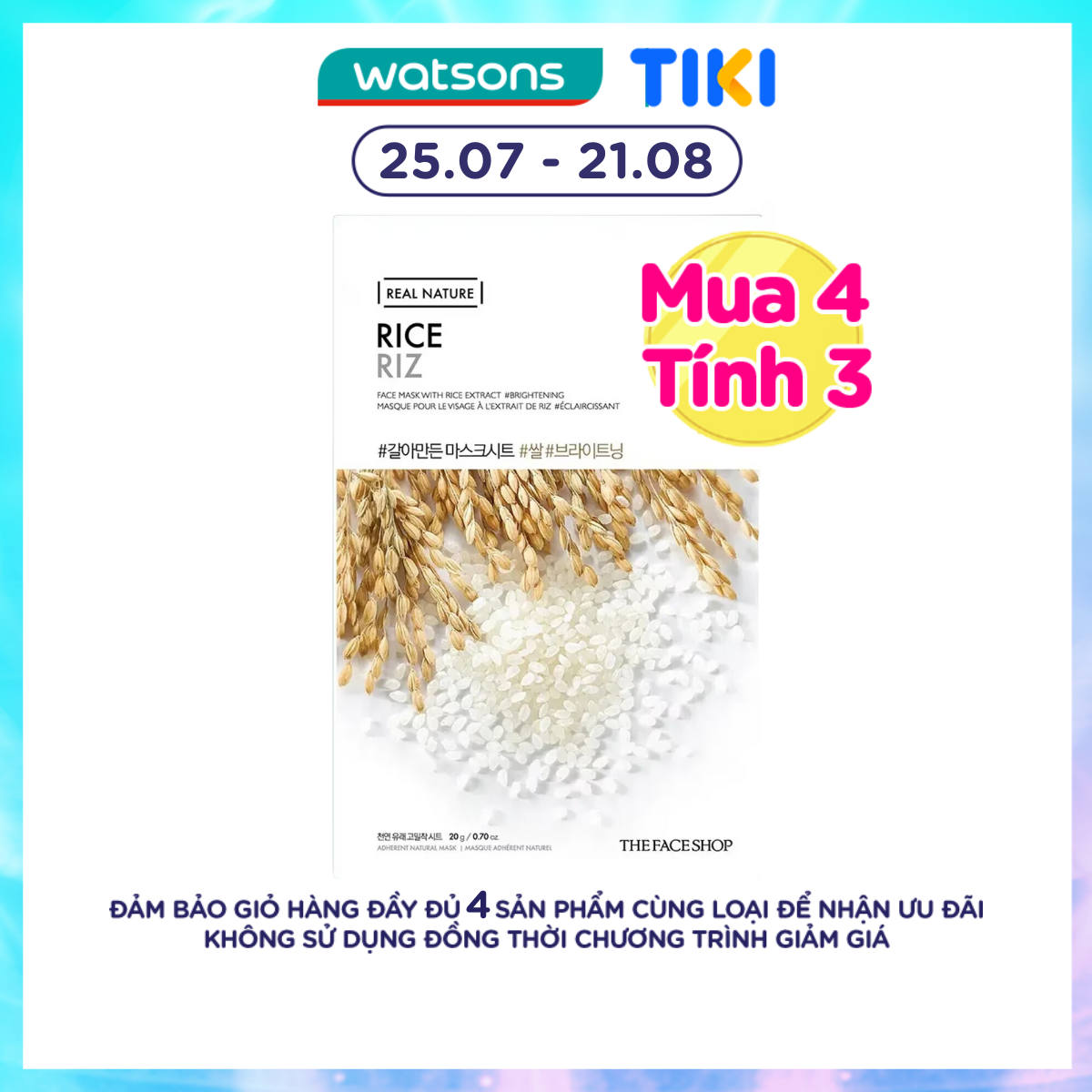 Mặt Nạ Thefaceshop Real Nature Rice Face Mask 20g