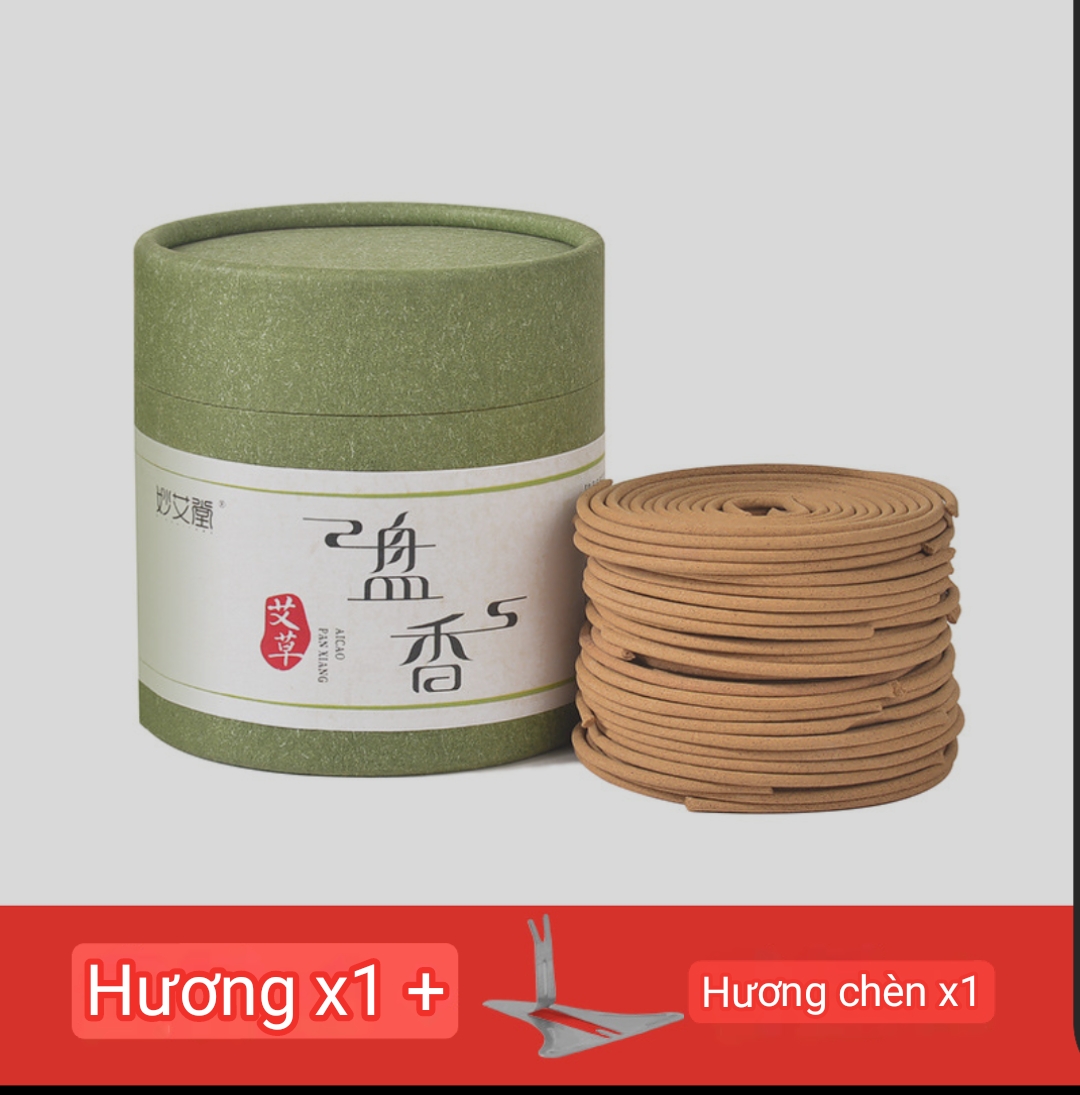 Nhang khoanh ngải cứu cao cấp 48 vòng, nhang vòng hương ngải cứu, nhang trầm ( không bao gồm lư hương)