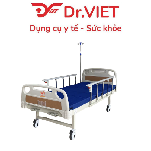 Giường Y Tế 2 Tay Quay GBM-093A Đa Năng Nâng Lưng Nâng Chân Cho Bệnh Nhân Có Bàn Ăn Cây Truyền Dịch Lan Can Bảo Vệ Bánh Xe Khóa An Toàn Khung Thép Sơn Tĩnh Điện Bền Chắc Dễ Sử Dụng Phù Hợp Gia Đình Bệnh Viện Phòng Khám