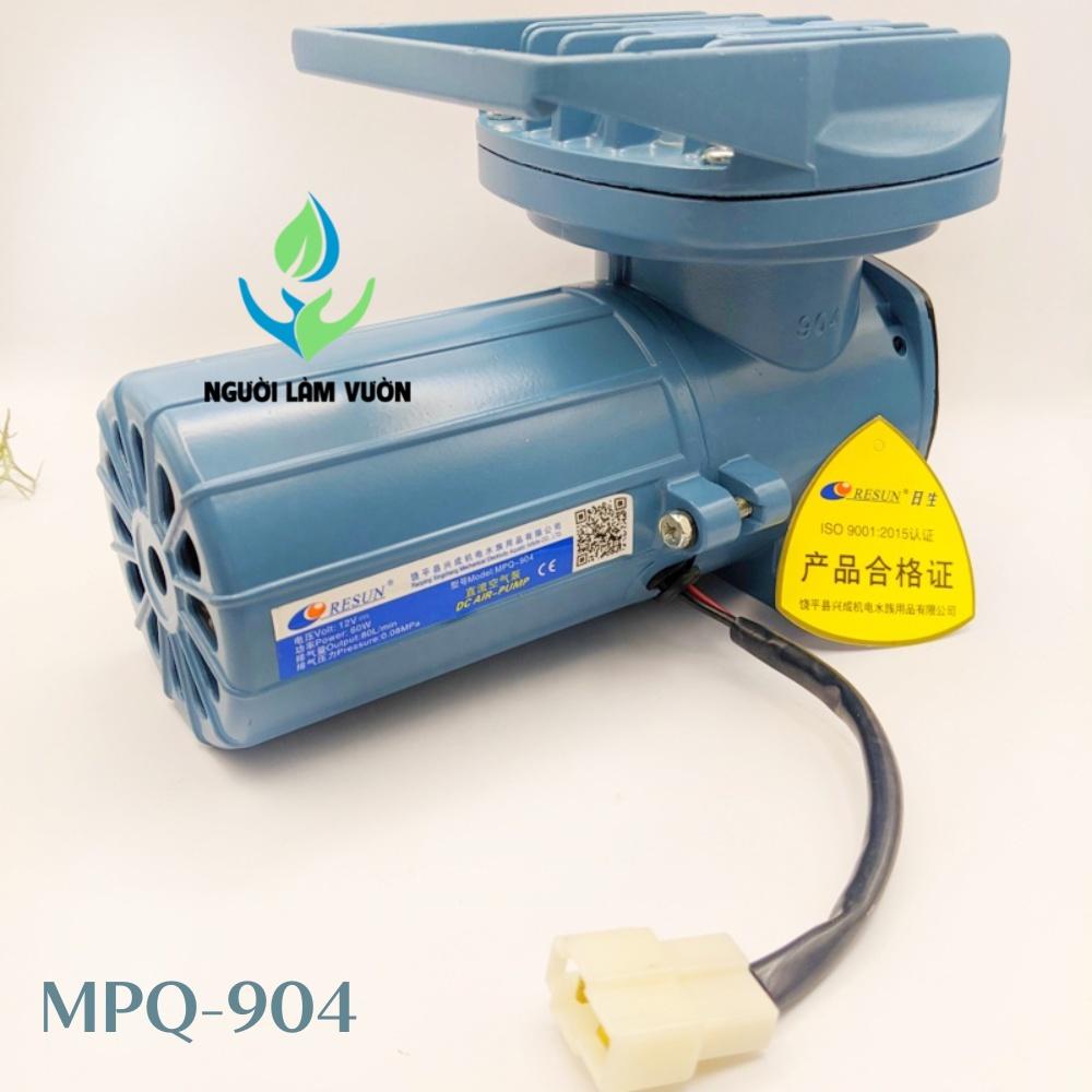 Máy thổi oxy hồ cá - Máy sục oxy bể cá dùng ắc quy 12V thương hiệu RESUN công suất 60W model MPQ-902