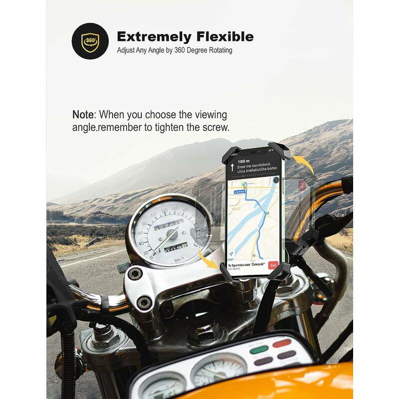 Hỗ trợ điện thoại xe đạp, hỗ trợ điện thoại thẻ xe máy bằng thép không gỉ, xoay vòng 360 độ