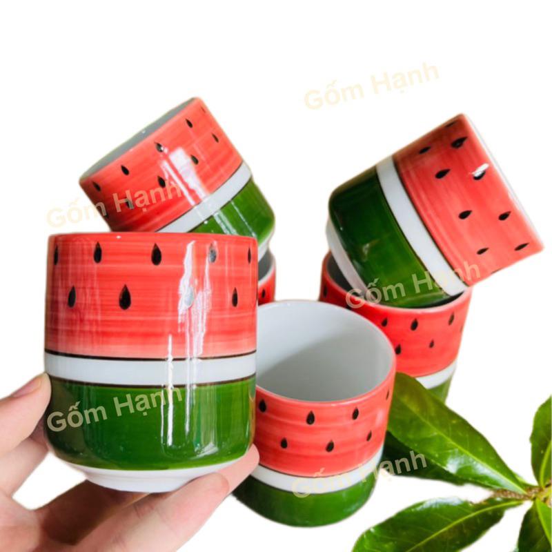 Cốc ly gốm sứ uống nước - Ly sứ kute uống cafe hoạ tiết đẹp dễ thương dung tích 200ml - Gốm Hạnh Bát tràng