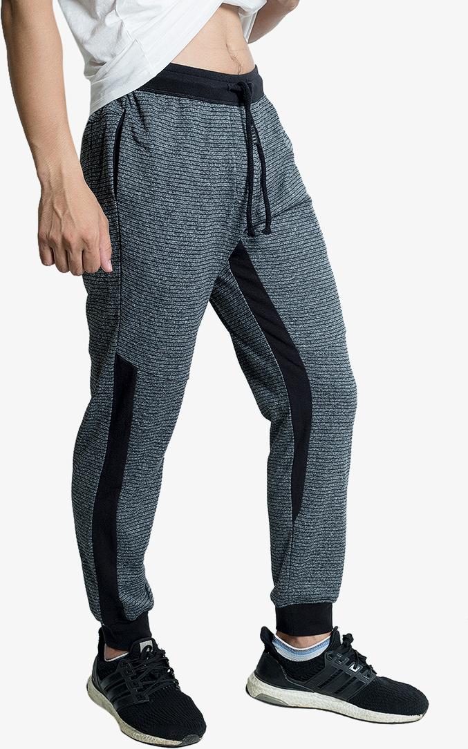 Quần Jogger Nam Narsis G8005 nỉ ghi kẻ đen