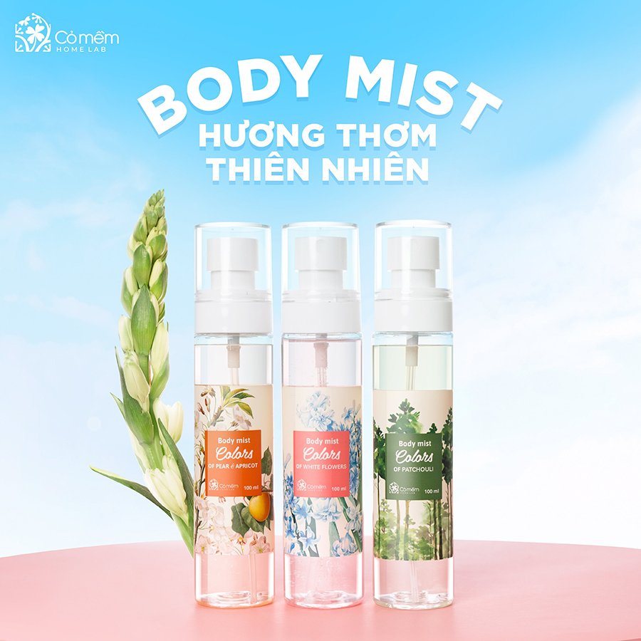 Body Mist Xịt Thơm Toàn Thân Quần Áo Nam Nữ Hương Nước Hoa Ngọt Ngào Thanh Mát Dịu Nhẹ Cỏ Mềm 100ml - Pear&amp;Apricost (Cam)