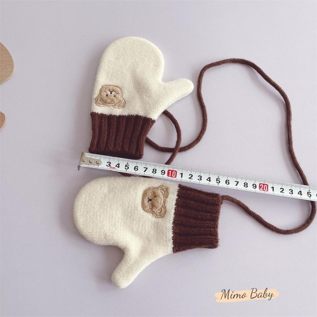 Bao tay len hình gấu, găng tay phong cách hàn quốc cho bé BT01 Mimo Baby