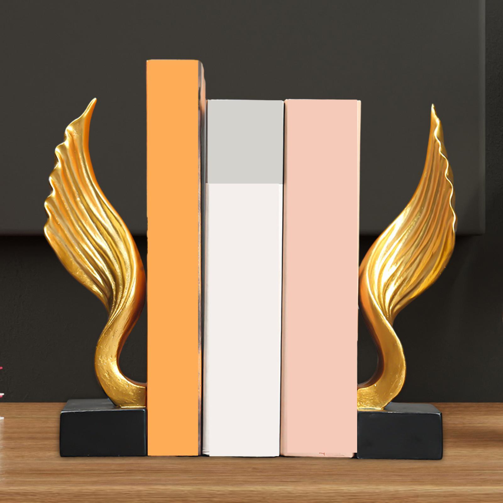 Angel Stand Bookends Statue Decoration Functional Book Holders Resin Ornament for Library Desktop Decor Accessories