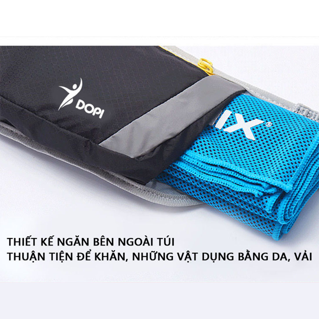 TÚI ĐEO HÔNG ĐEO BỤNG CHẠY BỘ CHỐNG NƯỚC, DÂY ĐEO THOÁNG KHÍ DOPI DP2202 - Hàng chính hãng, có ngăn đựng điện thoại
