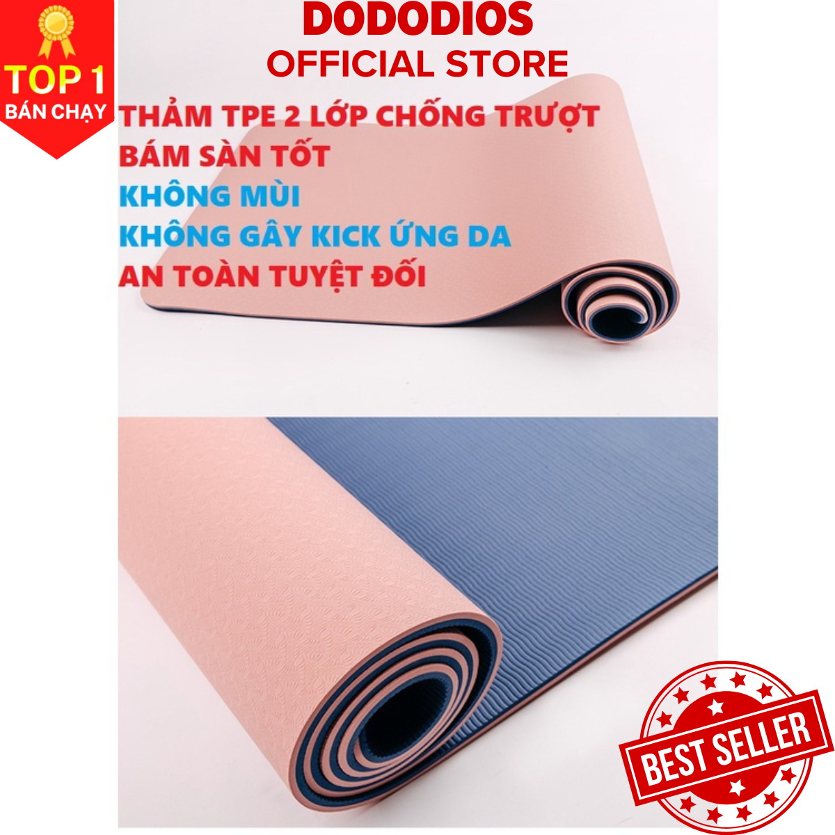 [Cho Yogini Chuyên Nghiệp] Thảm tập yoga 2 lớp 8mm, 6mm Thế Hệ thảm 9.0 tặng kèm túi, thảm yoga định tuyến chất liệu cao su non TPE siêu bám, chống trượt, tập gym, thể dục tại nhà - Hàng chính hãng DoDoDios