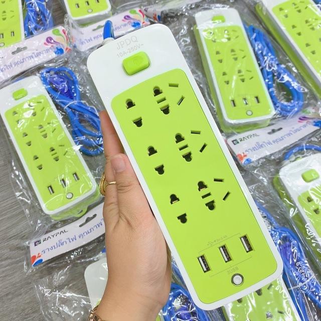 Ổ Cắm Điện Xanh 9 Cổng