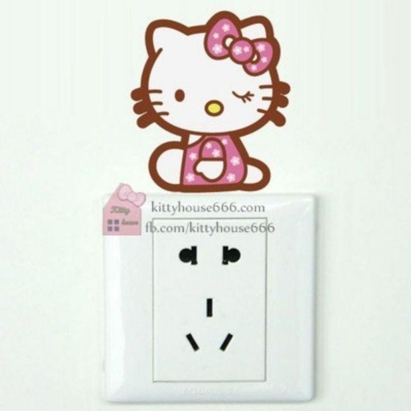DECAL DÁN Ổ ĐIỆN/NÓN/ĐỒ DÙNG KITTY HOUSE
