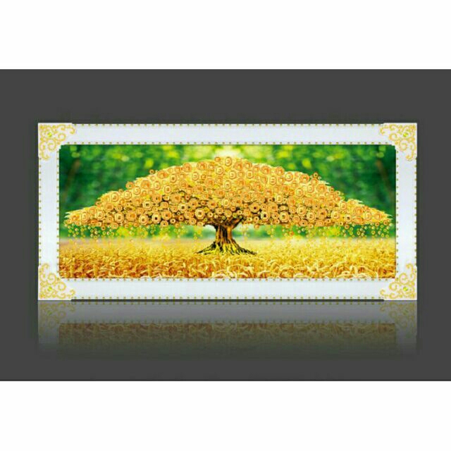 Tranh đính đá CÂY TIỀN VÀNG DF2243 chưa đính