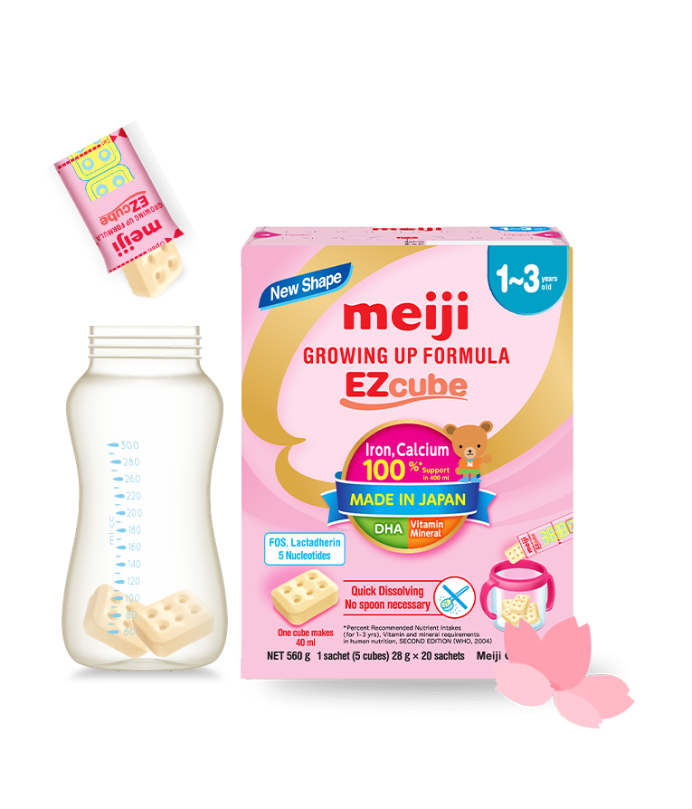 Sản Phẩm Dinh Dưỡng Công Thức Dạng Viên Meiji Growing Up Formula EZcube  - Nhập khẩu chính hãng (560g)