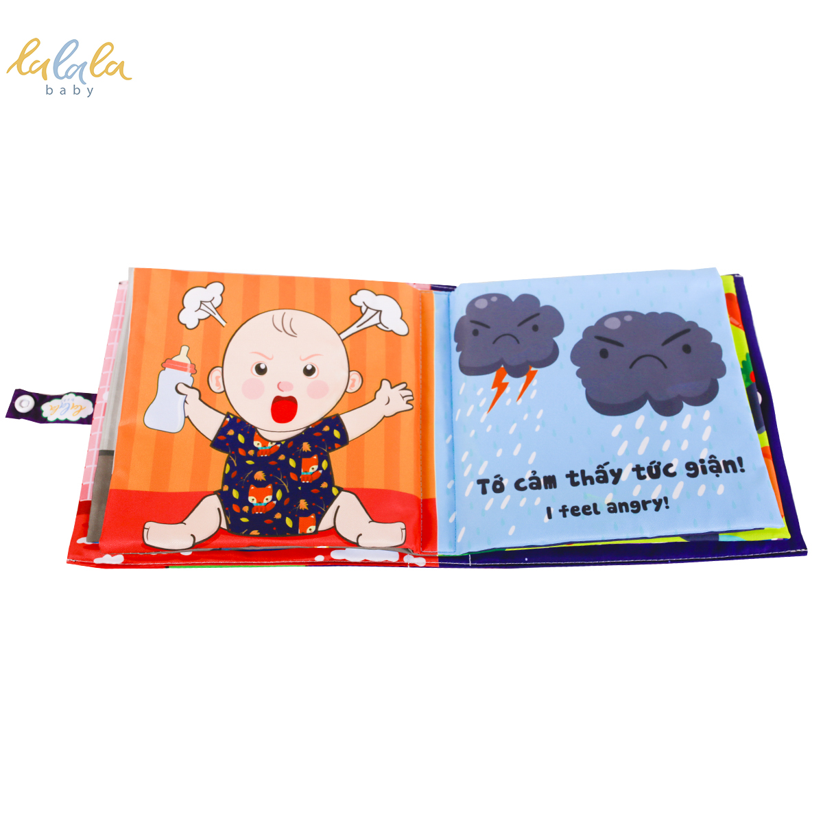 Sách vải Song ngữ Bé cảm thấy thế nào kích thước 18x18cm, Sách vải tương tác sột soạt thú vị, Bé phát triển đa giác quan. CHÍNH HÃNG. Dành cho bé từ 0-3 tuổi