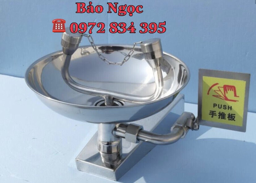 Chậu rửa mắt khẩn cấp gắn tường hoạc để bàn (full phụ kiện)