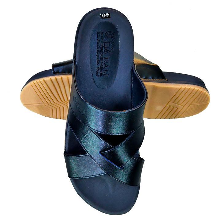 Dép Nam Quai Ngang HÀ NAM Da Bò Thật Cao Cấp DN2026