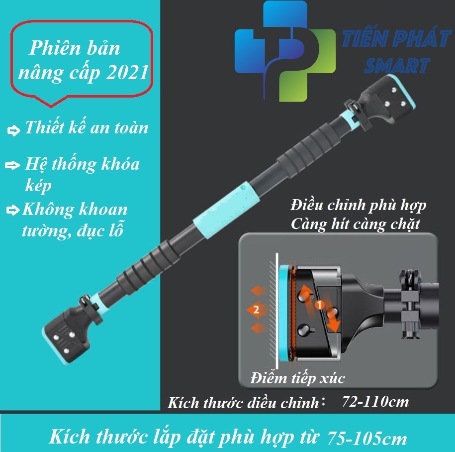 Xà đơn treo tường, gắn cửa 2021 điều chỉnh 72cm-110cm và 93cm-140cm nặng 2kg, 2.8kg -Mẫu TG02