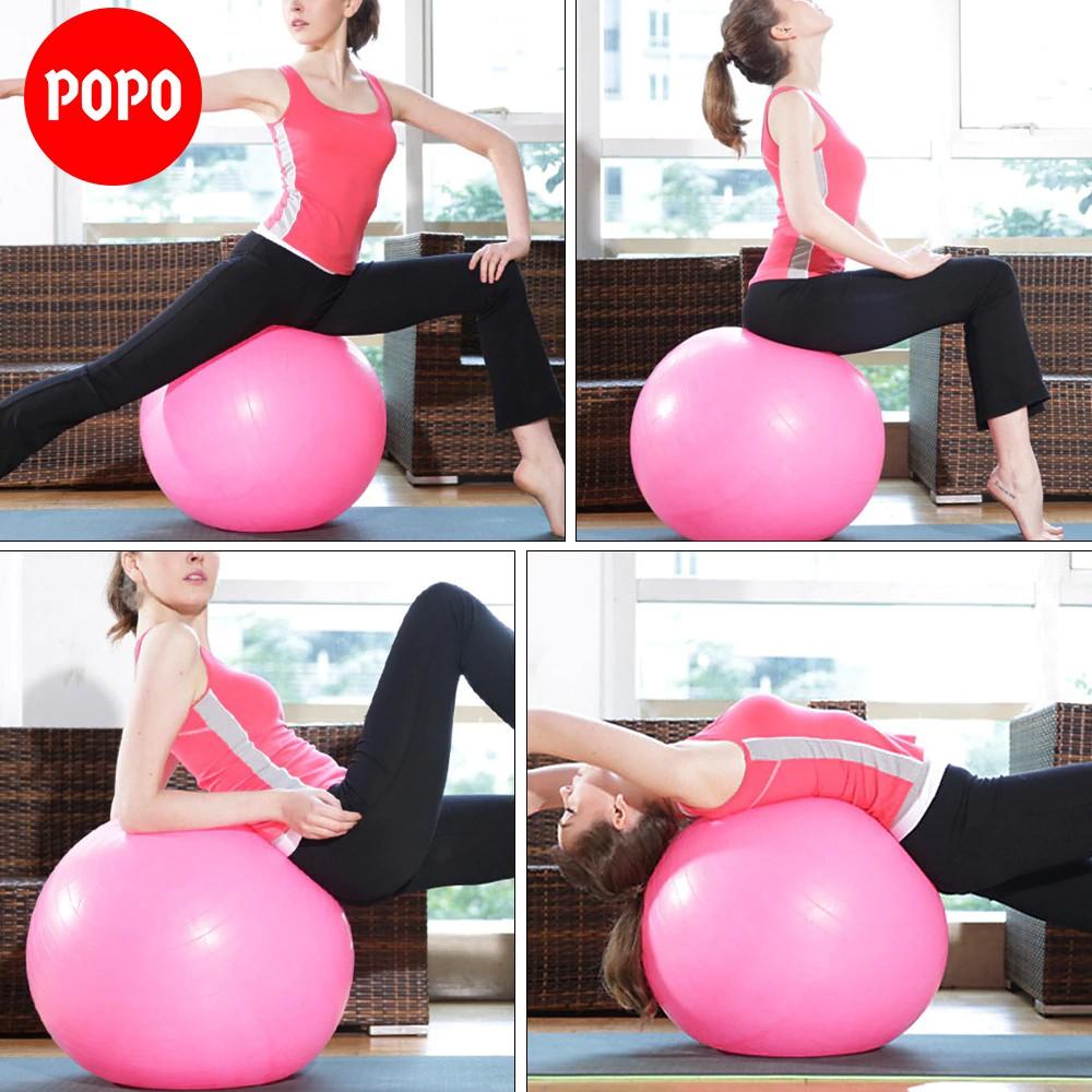 Bóng tập Yoga POPO bóng chất liệu silicon tập yoga trơn đường kính 25, 55, 65, 75 cm