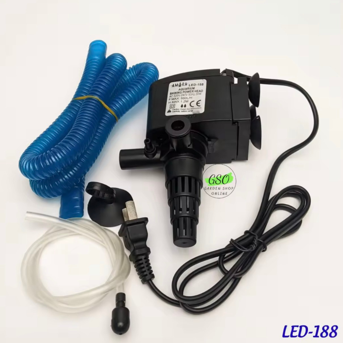 Máy lọc nước bể cá có đèn Led Amara led 188 - 20w, Đèn leb cho bể cá huyền ảo ,lọc cặn tạo oxi