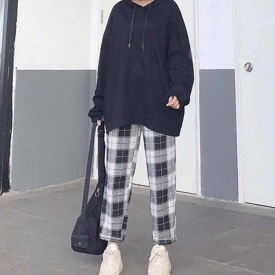 Quần Kẻ Caro Vintage Plaid Pants Dáng Suông Unisex