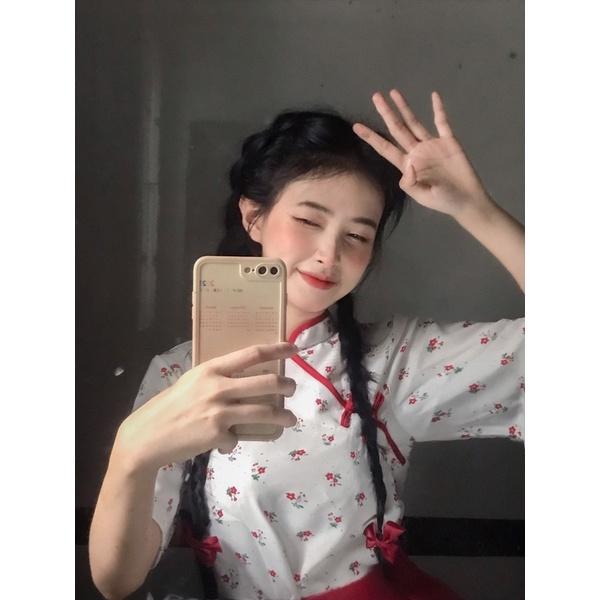 Áo sườn xám hoa