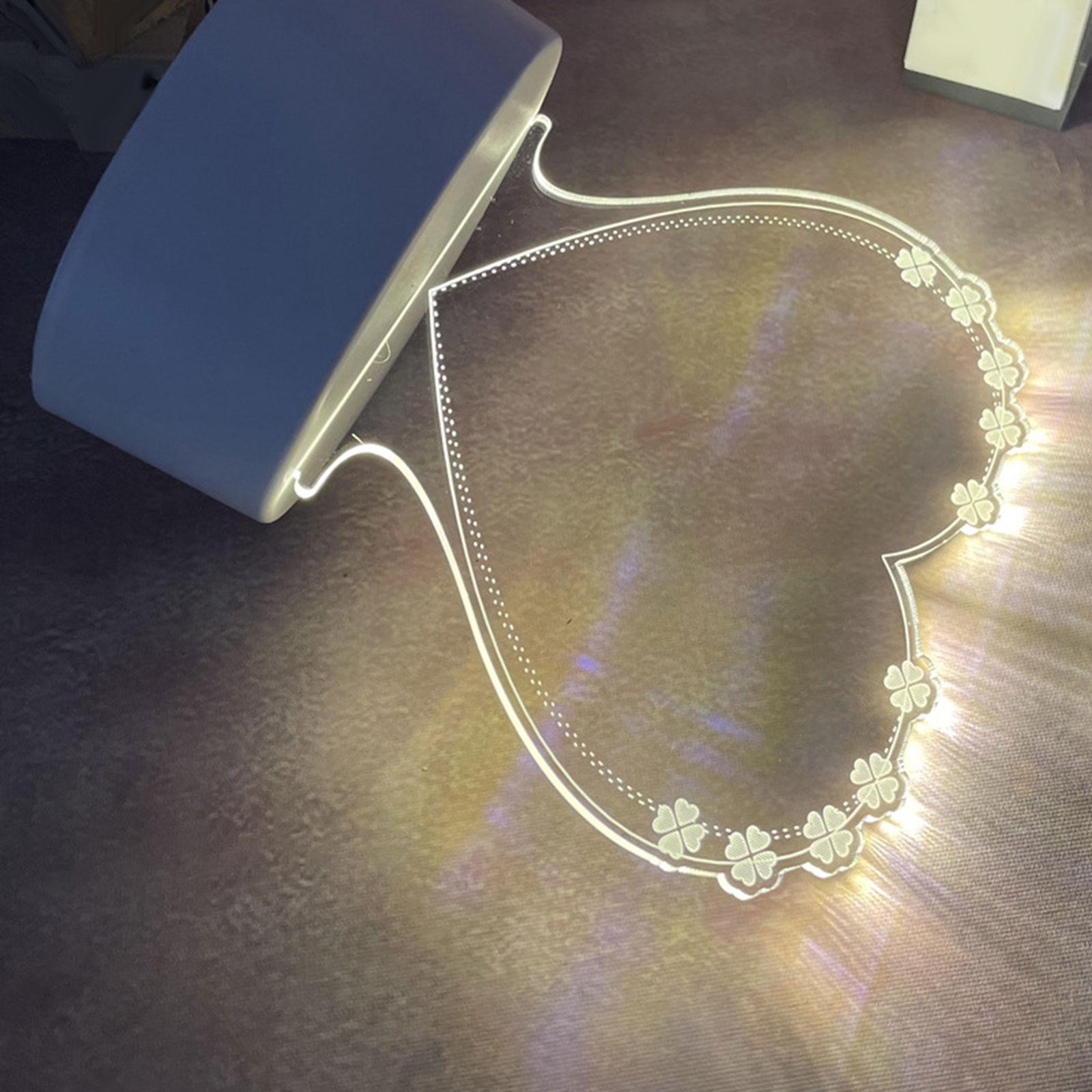 USB Message Boards Sign 3 Color LED Lamp Creative with Pen Note Memo Acrylic Whiteboard Bar Cafe Office Home Writing Note Board for Gift