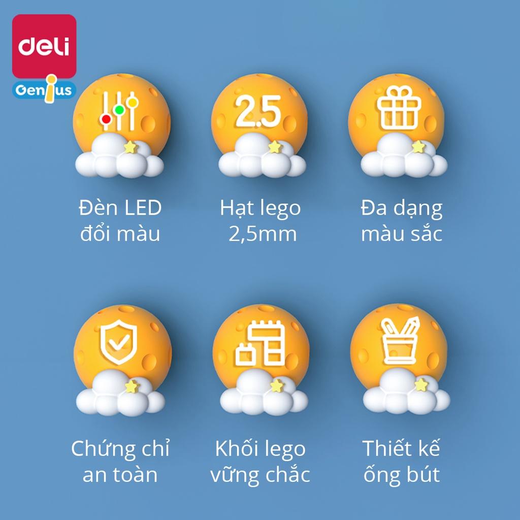 Bộ Đồ Chơi Lắp Ghép Xếp Hình Phi Hành Gia Có Đèn LED Deli - Đa Năng Làm Ống Cắm Bút Chân Đỡ Bút - Đồ Chơi Trí Tuệ Phát Triển Tư Duy, Trang Trí Góc Học Tập - 74602