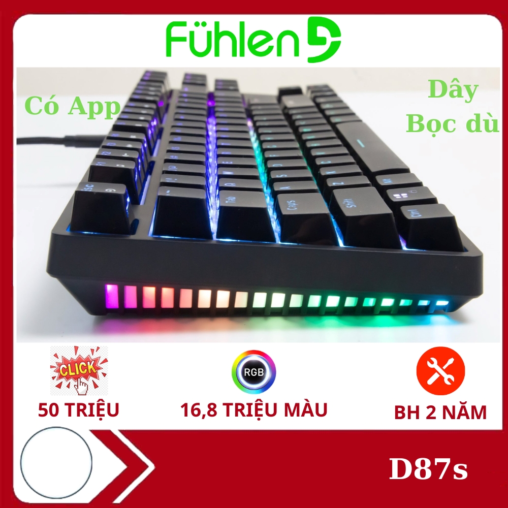 Bàn phím cơ gaming Fuhlen D87s RGB, chính hãng, có app, Switch Blue, Red- Hàng chính hãng