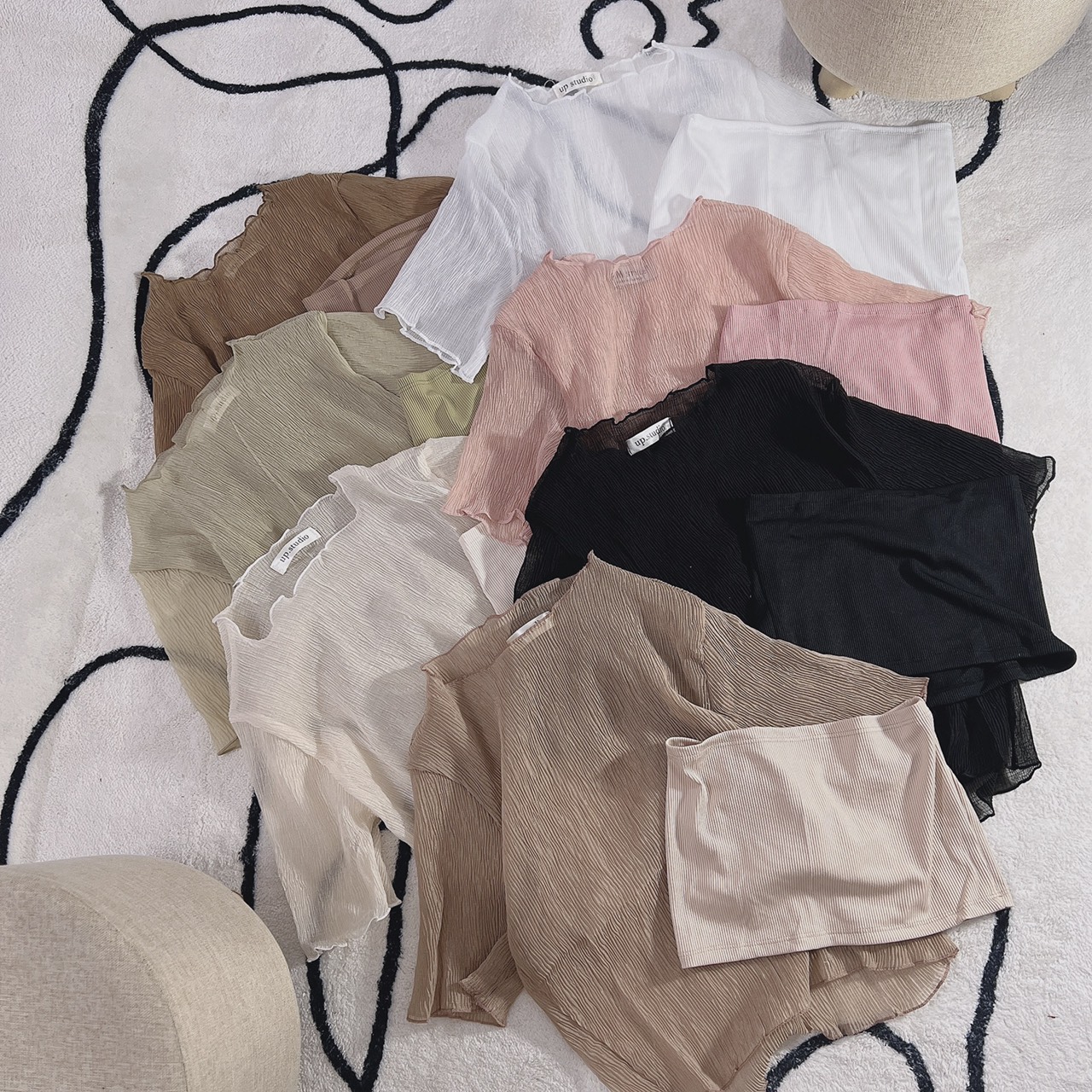 O THUN CROPTOP ỐNG + ÁO LƯỚI TAY NGẮN SUÔNG TRƠN ĐI TIỆC ĐI CHƠI DẠO PHỐ ĐI BIỂN ĐI LÀM CÔNG SỞ