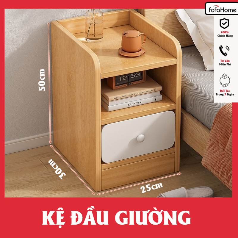 Tủ Tab Kê Đầu Giường Có Ngăn Kéo, Kệ Để Đồ Trang Điểm Lắp Ghép Tiện Lợi Chất Liệu Gỗ MDF Phủ Melamin