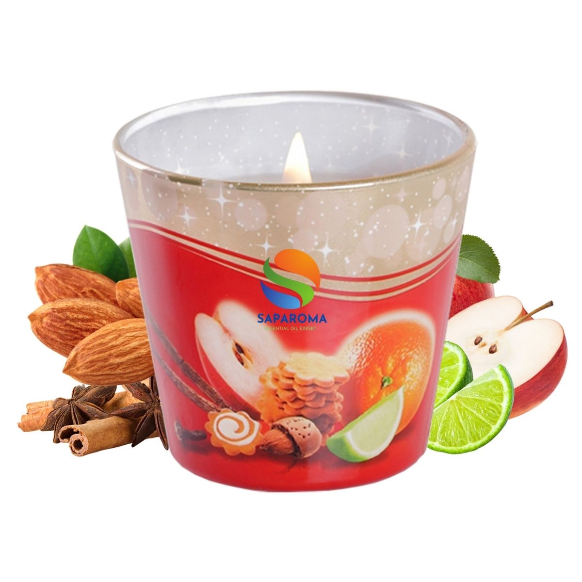 Ly nến thơm tinh dầu Bartek Christmas Time 115g QT028493 - bánh táo, cam, quế, trang trí, thơm phòng, thư giãn, hỗ trợ khử mùi (giao mẫu ngẫu nhiên)