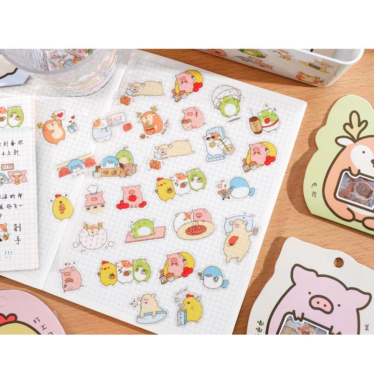 Bịch 50 Miếng Nhãn Dán Sticker Trang Trí Kawaii V2