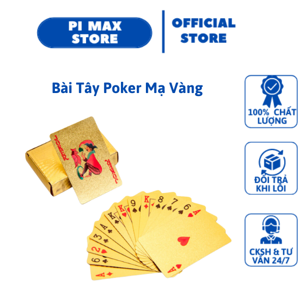 Hình ảnh Bộ Bài Tây Poker Nhựa Phủ Nhũ Vàng Chống Gãy Và Chống Thấm Nước