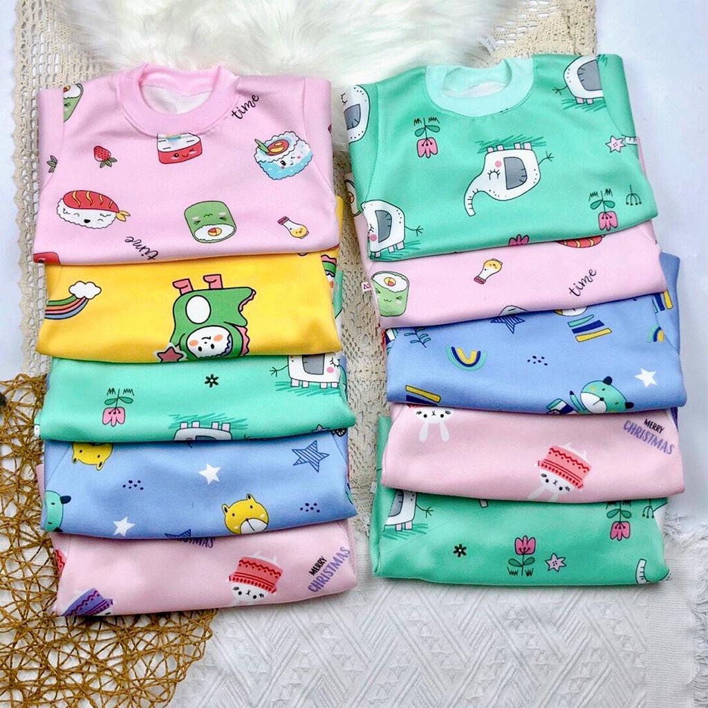 Bộ nỉ cho bé trai bé gái LYBABY bộ nỉ bông cho bé mềm mịn họa tiết BDT06