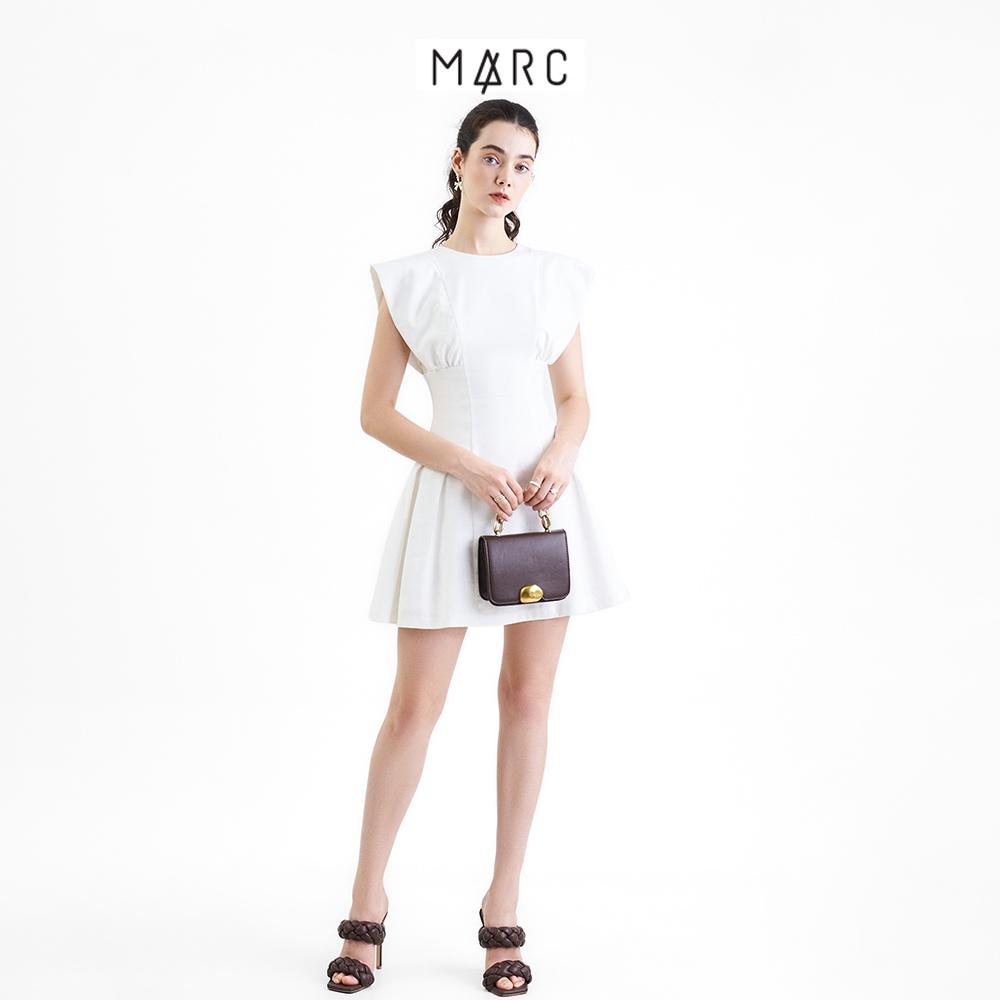 Đầm nữ MARC FASHION mini linen ôm eo nhún ngực tùng xếp ly FAVH033722