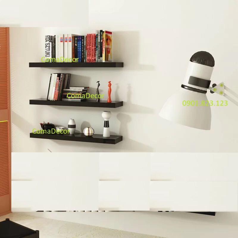 Kệ 3 thanh ngang 50x15cm gỗ lõi xanh chống ẩm COMA + TẶNG giá đỡ điện thoại hình thú cưng