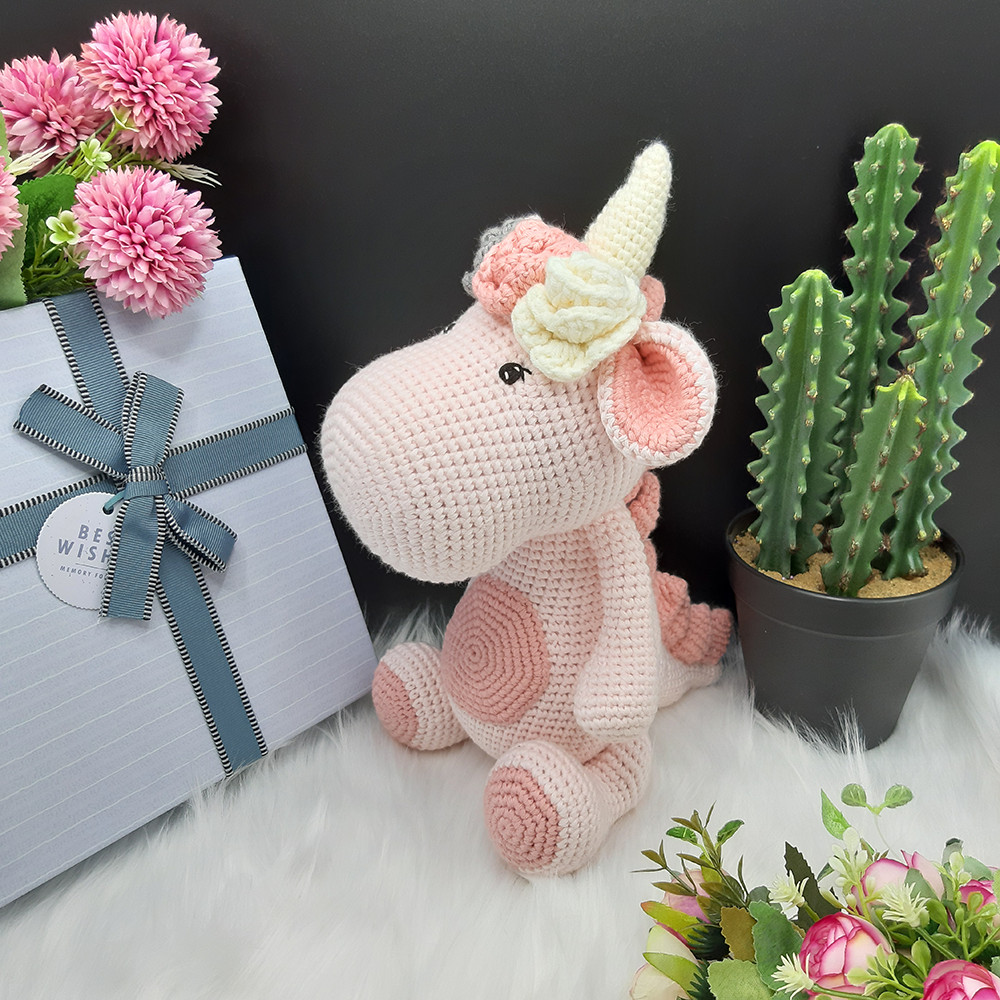 Gấu bông móc len Amigurumi cao cấp - Rồng một sừng