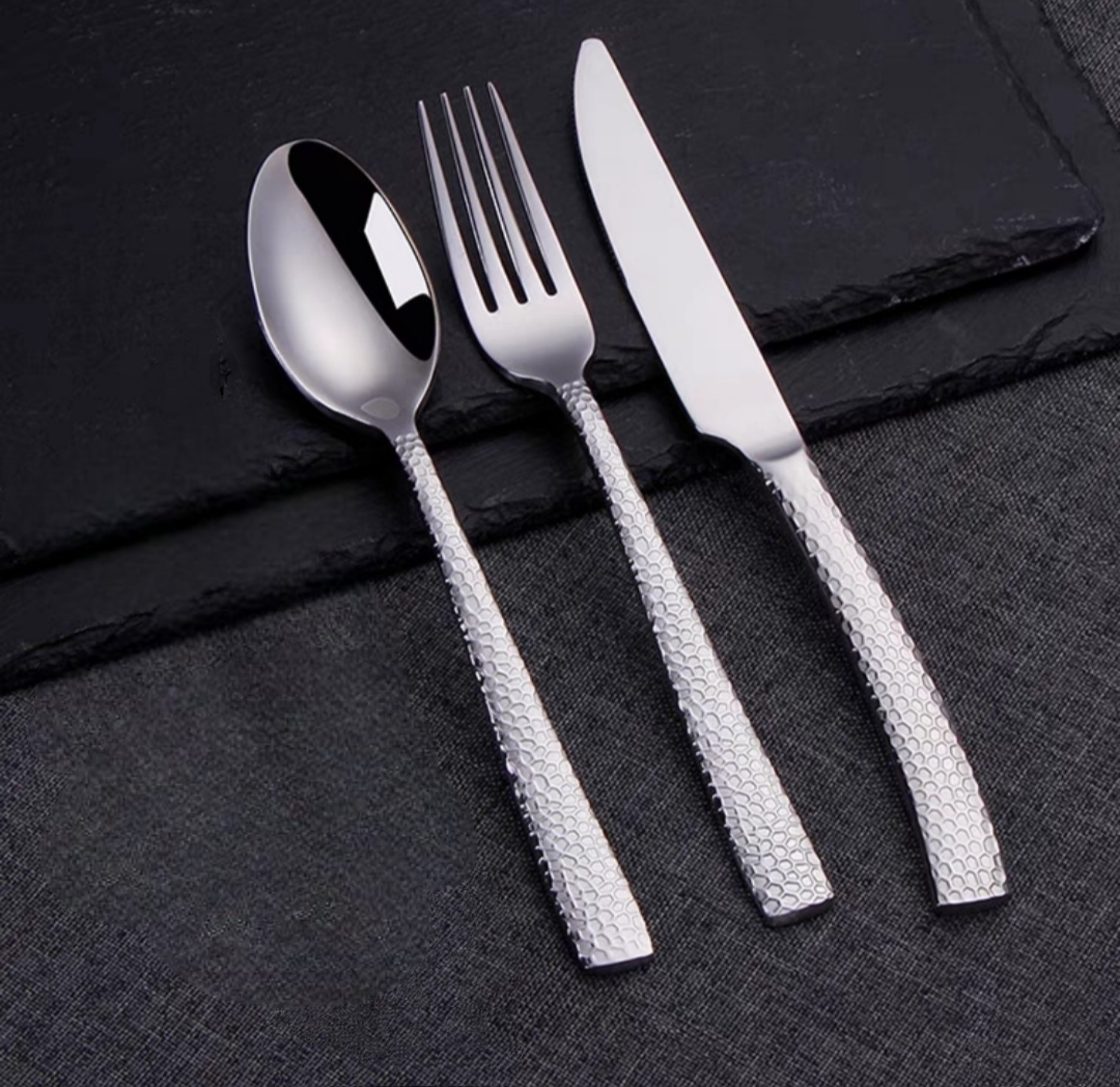 Sét dao muỗng nĩa cao cấp inox 304 - cán vân vây rồng