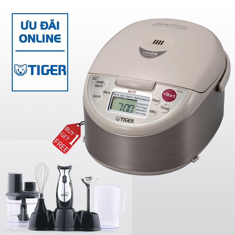 Nồi cơm điện tử cao tần Tiger 2 trong 1 JKW-A18W (1.8L) NHẬN 1 MÁY XAY SINH TỐ CẦM TAY KOCHSTAR KSEHB-1000 - Hàng chính hãng