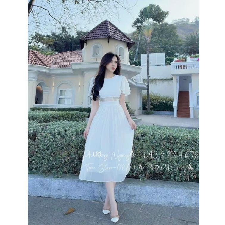 Đầm xoè voan 2 lớp tay cánh tiên siêu xinh