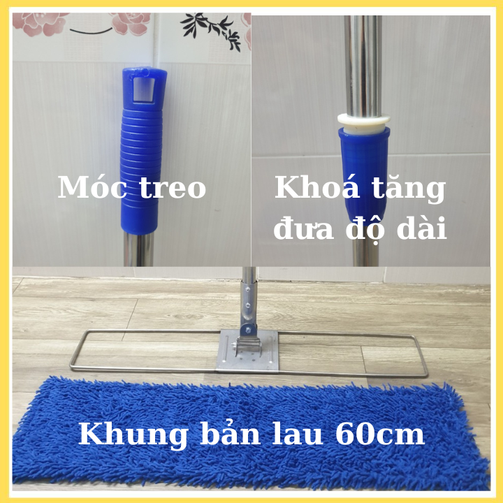 Cây lau nhà san hô 60cm cây lau sàn công nghiệp sợi microfiber siêu sạch siêu thấm hút cho trường học bệnh viện...