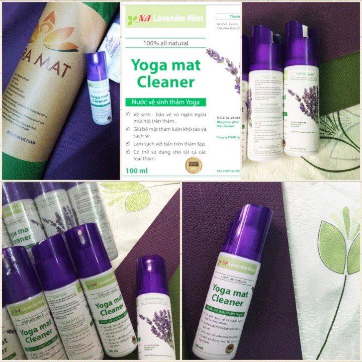 Dung dịch vệ sinh thảm tập Yoga Lavender Mint 100ml hương lavender dạng xịt