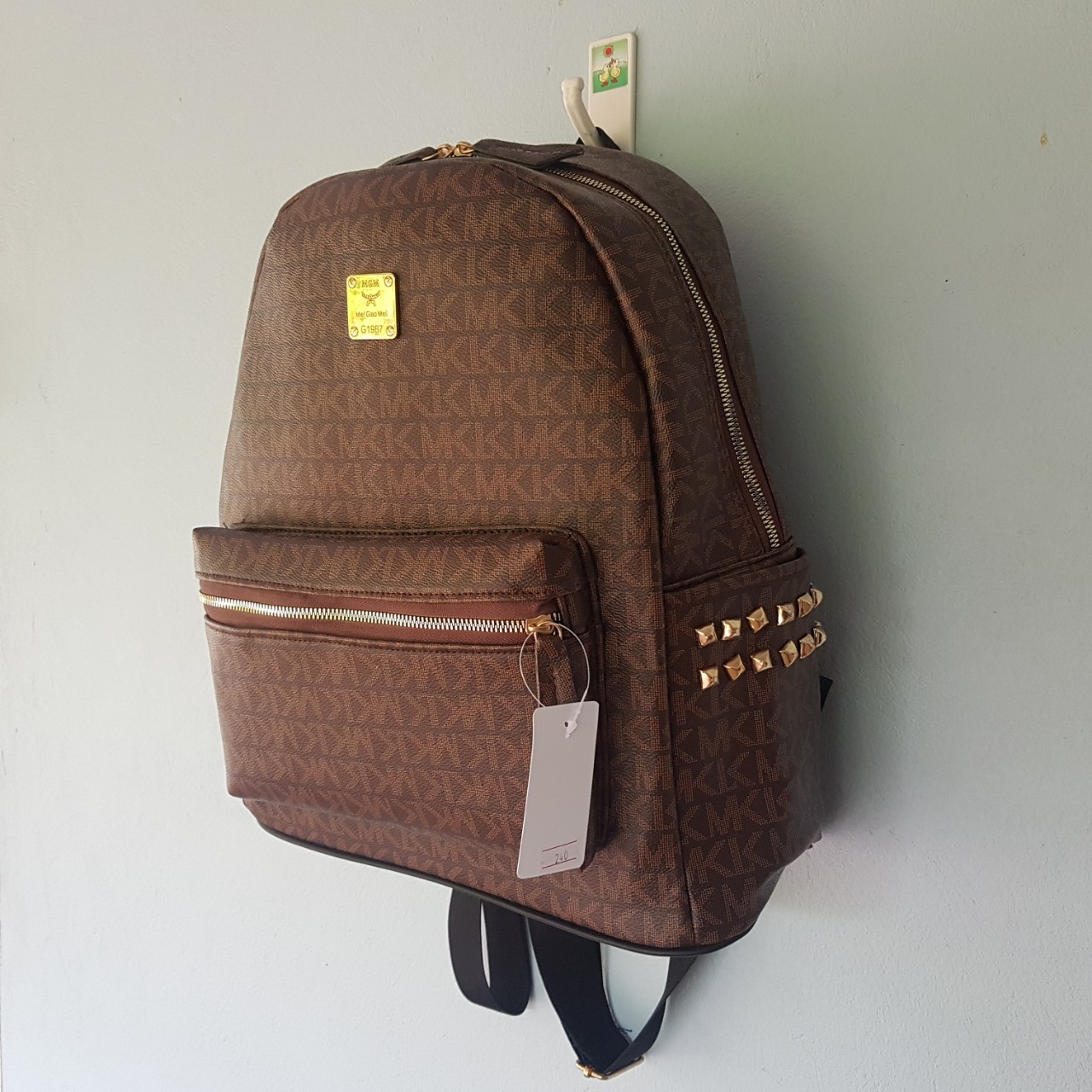 Balo MKM Unisex da PU mềm phong cách Hàn Quốc Size 40cm M240