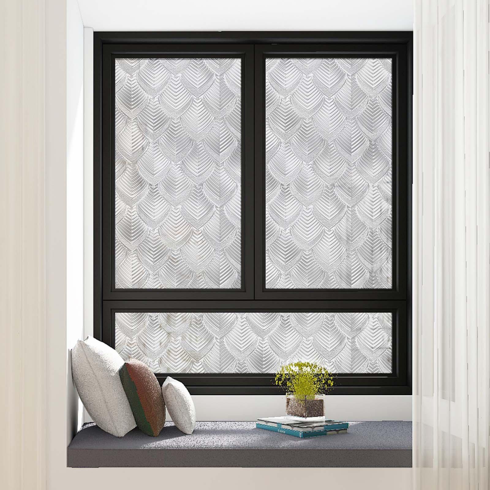3D Privacy Window Film Static Cling Decorative Frosted Stained for Home Decor Kitchen