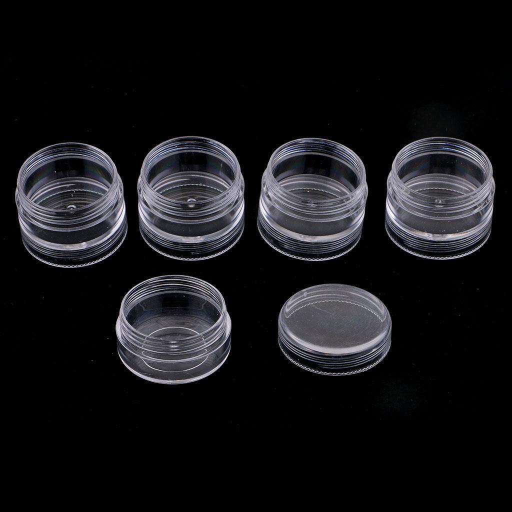 4X 2 Set Jewelry Jar Box Small Pill Screw Top Beads Storage Container Stackable
