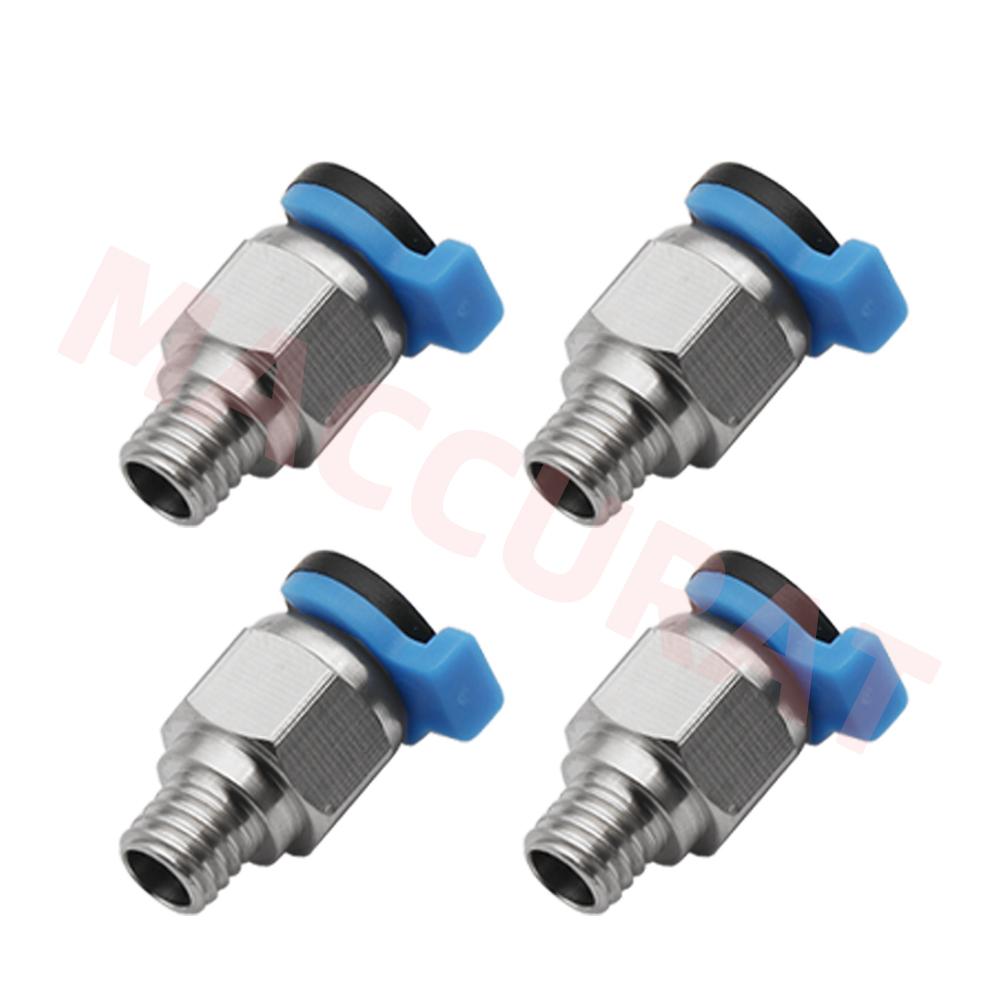 Đầu nối khí nén PC4-M6 với 2M PTFE Teflonto Tube 2*4mm cho Ender 3 Nâng cấp bộ máy in 3D Phần 1,75mm Bowden Outruder