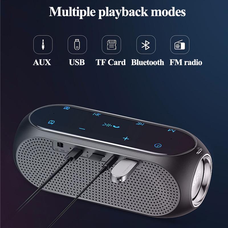Loa Di Động Bluetooth Cột Không Dây Loa Siêu Trầm Ngoài Trời Cảm Ứng Thông Minh Đôi Màng Hỗ Trợ TF AUX USB Đài FM Soundbar Color: White