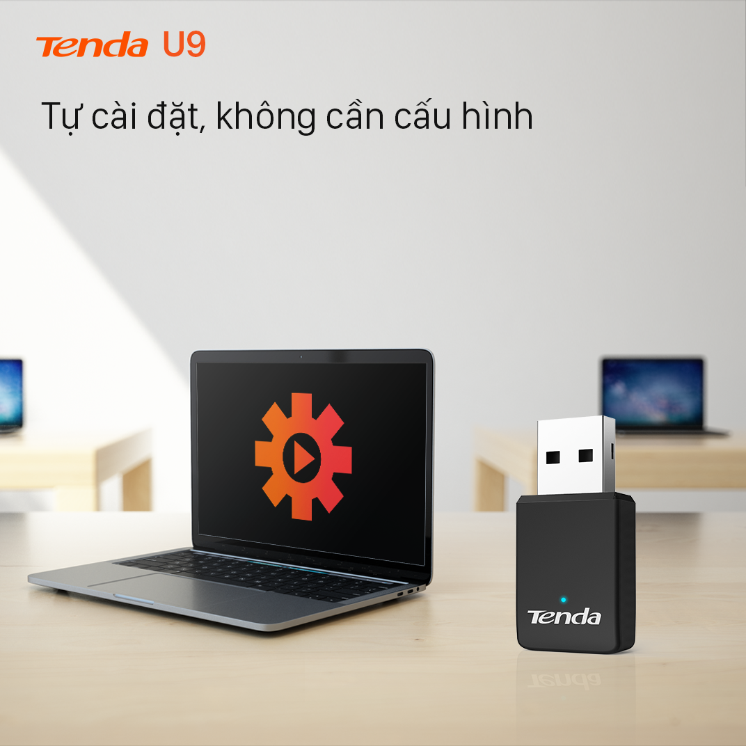 Tenda USB kết nối Wifi U9 chuẩn AC tốc độ 650Mbps - Hàng Chính Hãng